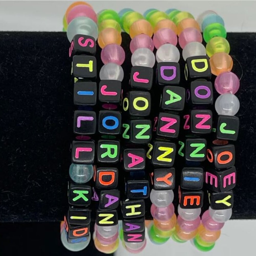 NKOTB Jordan Donnie Jon Danny Joey Magic summer bracelet set GLOW  neon
